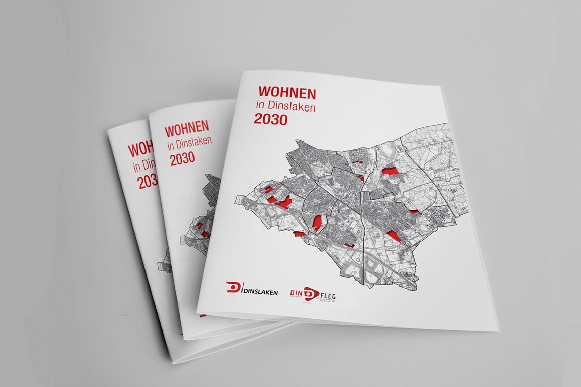 Broschüre Wohnen in Dinslaken 2030 -  Gestapelte Broschüren